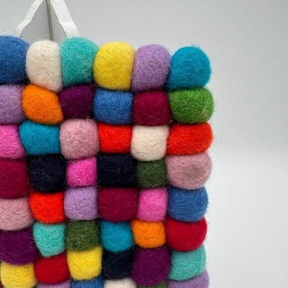 Trader Joe's Hand Crafted Felted Wool Trivet Hot Pad colorful vibrant fun trendy - Picture 2 of 8